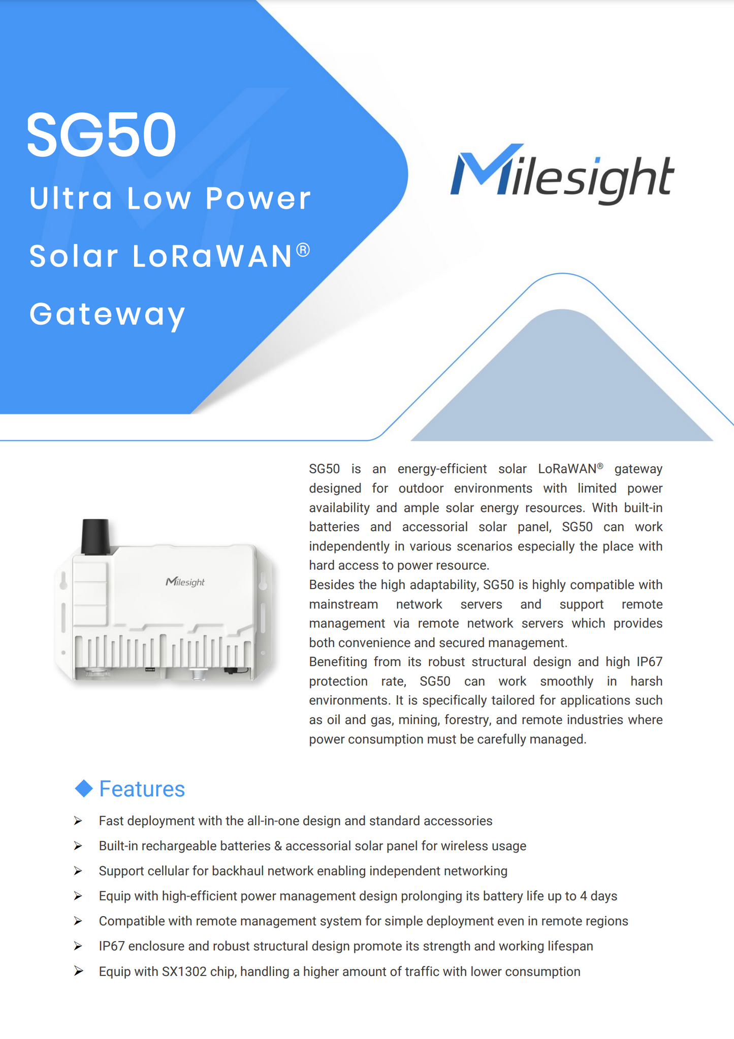 ☀️ Solar-Powered Base | 📶 LTE | Outdoor - Milesight SG50