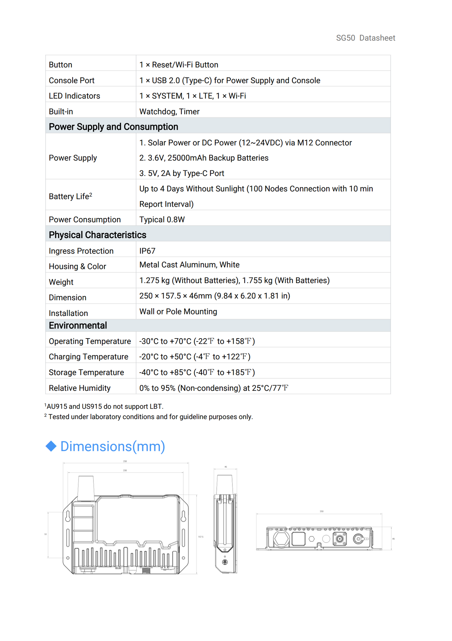☀️ Solar-Powered Base | 📶 LTE | Outdoor - Milesight SG50