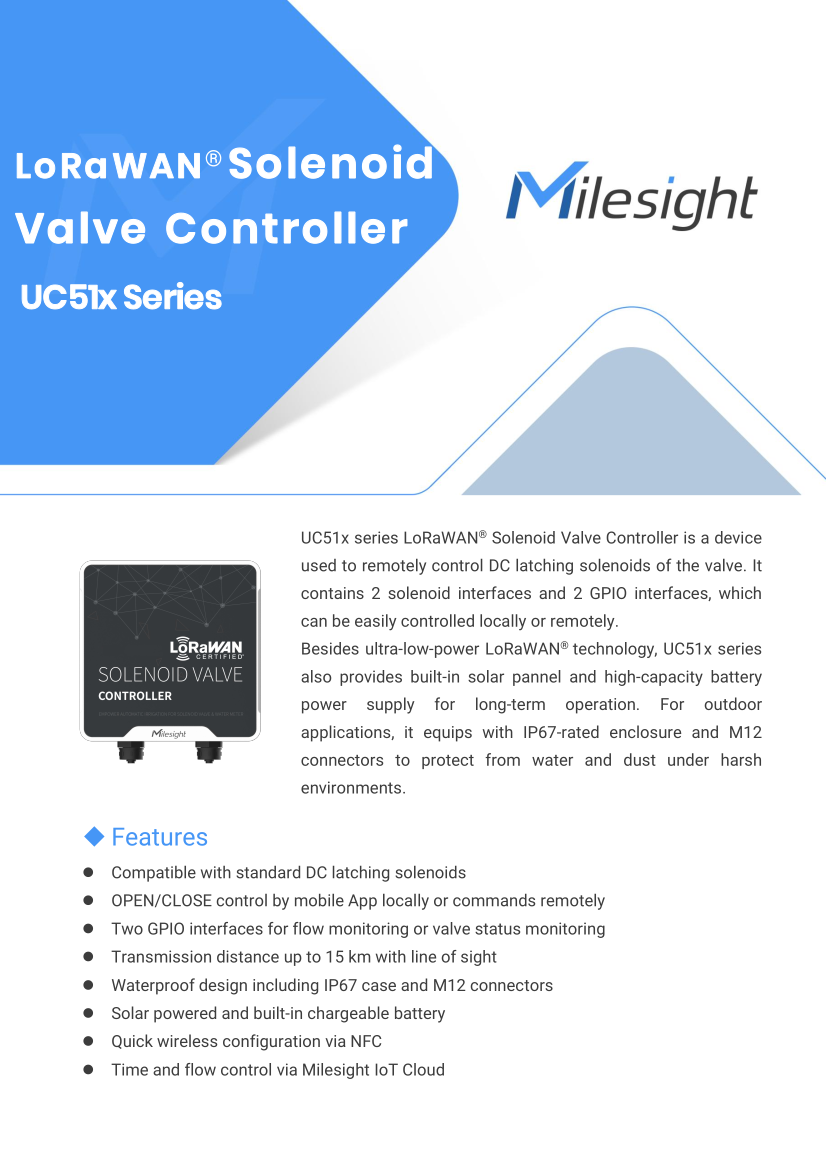 Solar-powered control mote (outdoor) - Milesight UC-511
